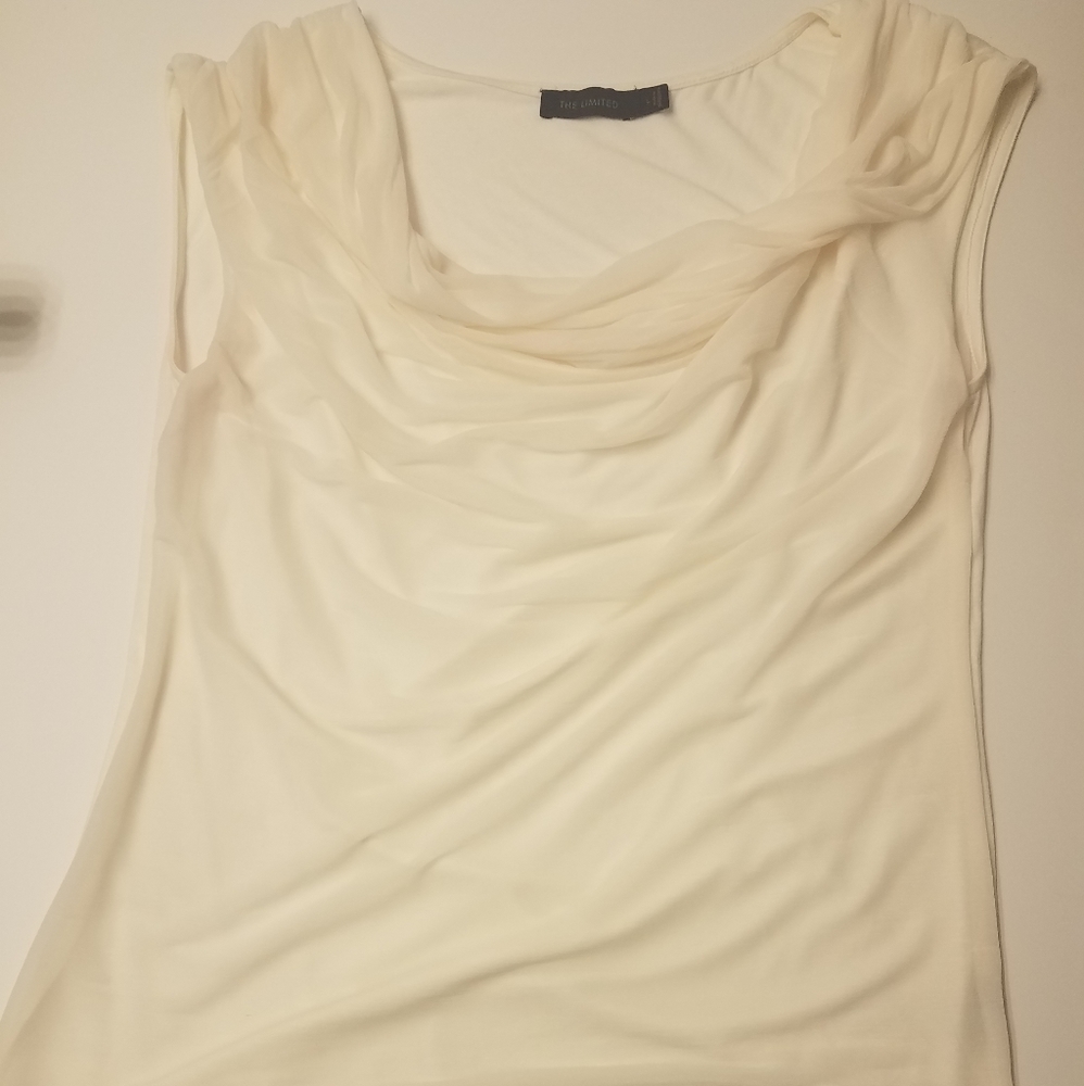 The Limited Ivory Cowl Neck Blouse